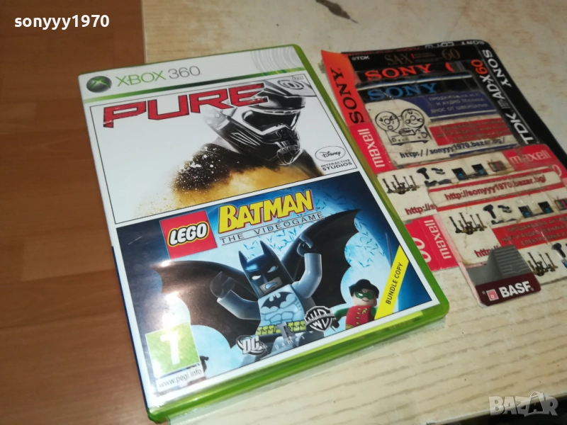 XBOX 360 X2 GAME PURE & BATMAN 0610251810, снимка 1