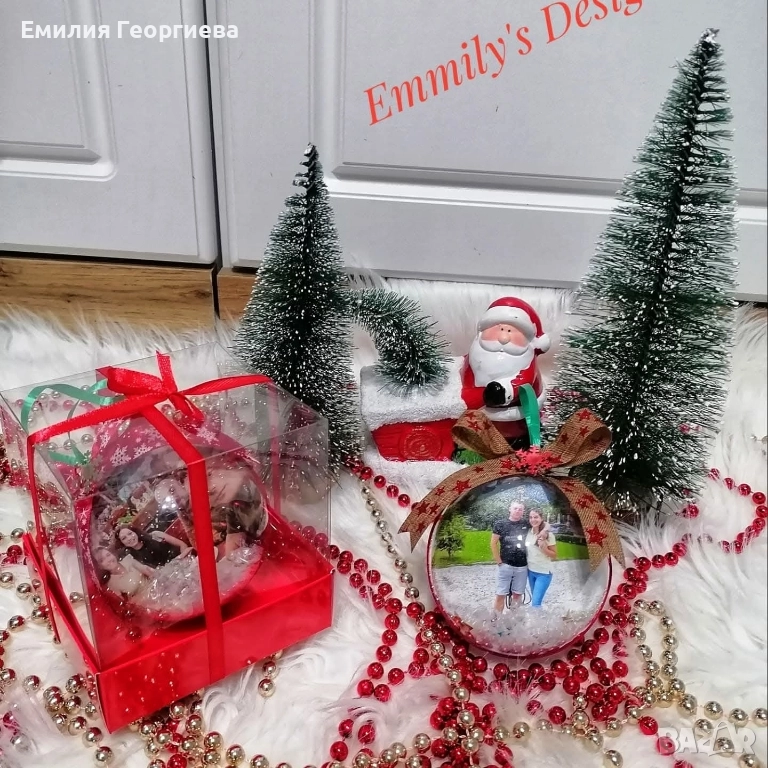 Коледни топки със снимки на най- ниска цена , снимка 1