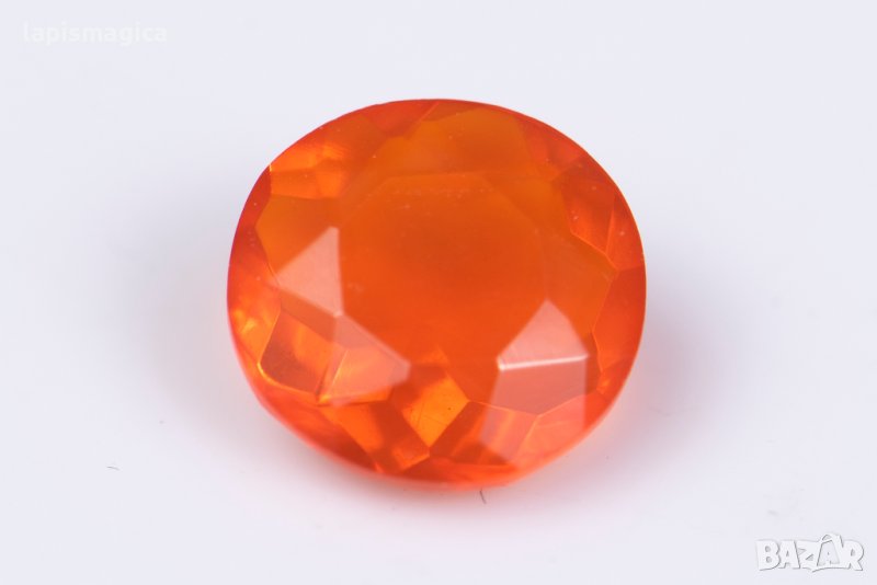 Мексикански огнен опал 0.54ct VS 6.4mm кръгла шлифовка, снимка 1