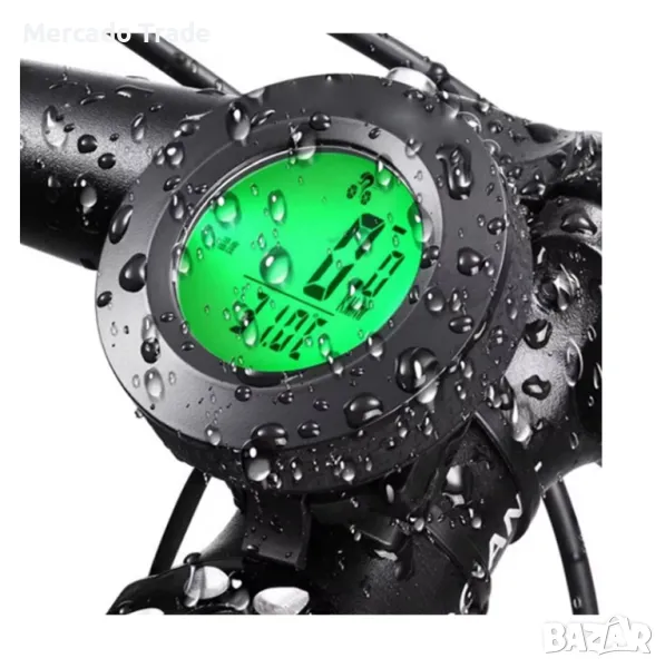 Компютър за велосипед и мотопед, LCD дисплей с три цвята, Водоустойчив, снимка 1