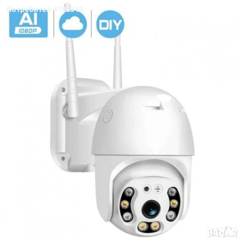 Водоустойчива ,безжична камера с нощно видео наблюдение и запис на карта , снимка 1