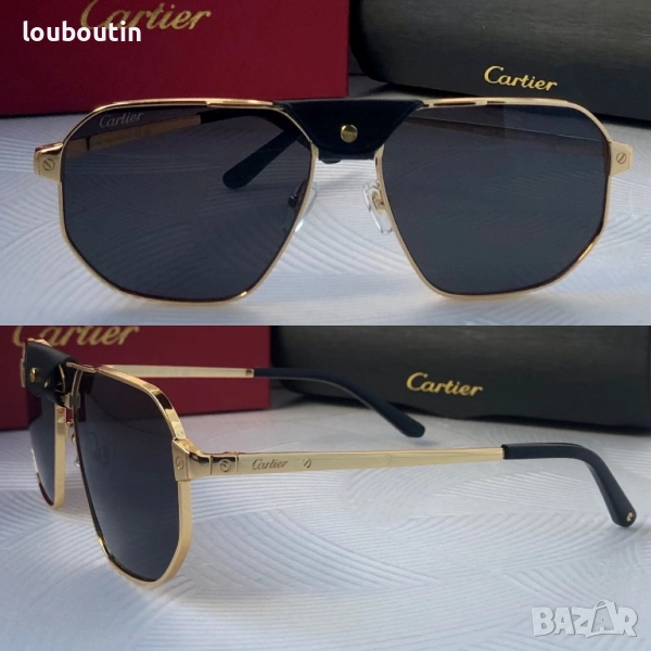 Cartier Мъжки слънчеви очила с кожа 3 цвята, снимка 1