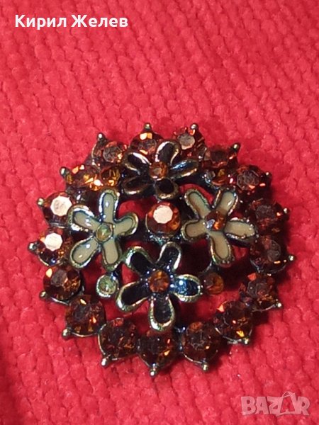 ФЛОРАЛНО БИЖУ АПЛИКАЦИЯ УКРАШЕНИЕ с ТОПАЗИ 10012, снимка 1