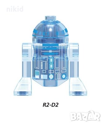 R2D2 R2-D2 прозрачен дроид робот Star Wars Междузвездни Войни фигурка за Лего конструктор, снимка 1