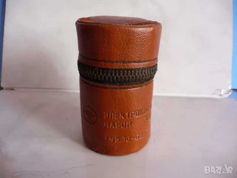 Кожен калъф прибор обектив уред СССР стар маркиран стар ретро бързовар, снимка 1