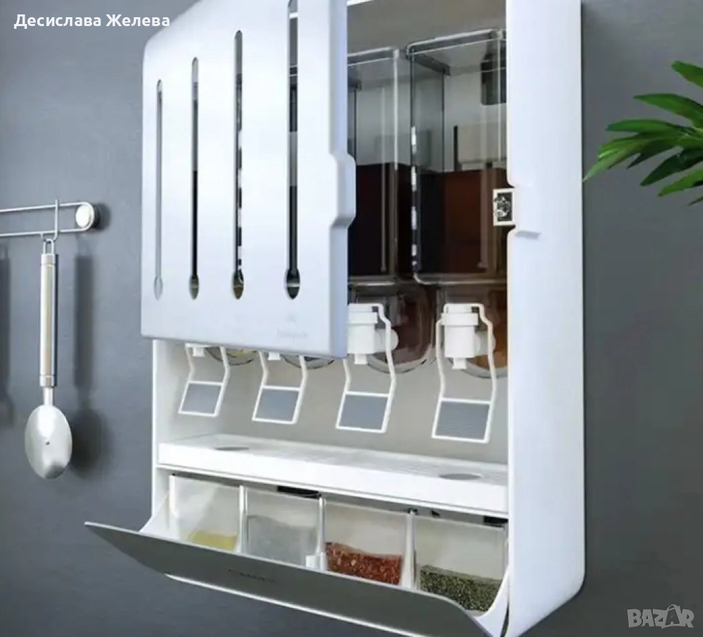 Стенен кухненски диспенсър за съхранение и лесен достъп до продукти, снимка 1