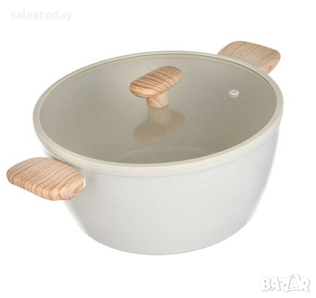 Керамична тенджера с незалепващо покритие + капак, снимка 1