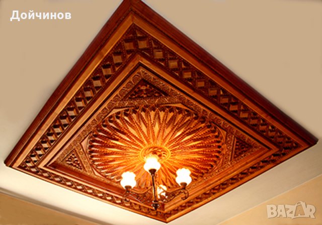 Дърворезба, украса за таван "Тракийско слънце ", уникат, снимка 9 - Декорация за дома - 28219601