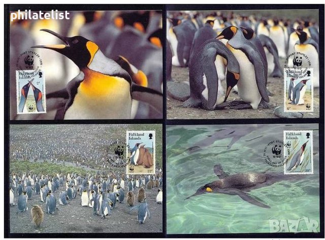 Фолклендски острови 1991 - 4 броя Карти Максимум - WWF