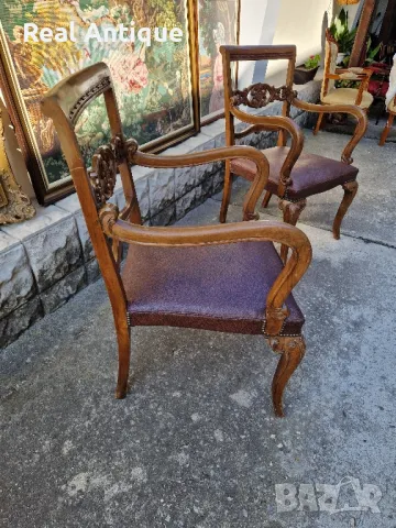 Чифт страхотни антикварни столове кресла в стил Луй 15, снимка 8 - Антикварни и старинни предмети - 47331744