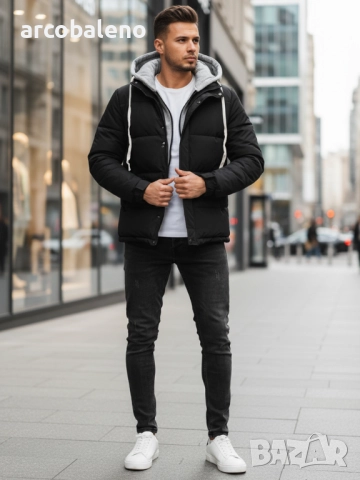 Мъжко зимно ватирано яке с качулка, 4цвята , снимка 11 - Якета - 52478204