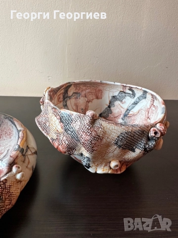 Комплект авторски порцеланови съдове, снимка 5 - Вази - 52404773