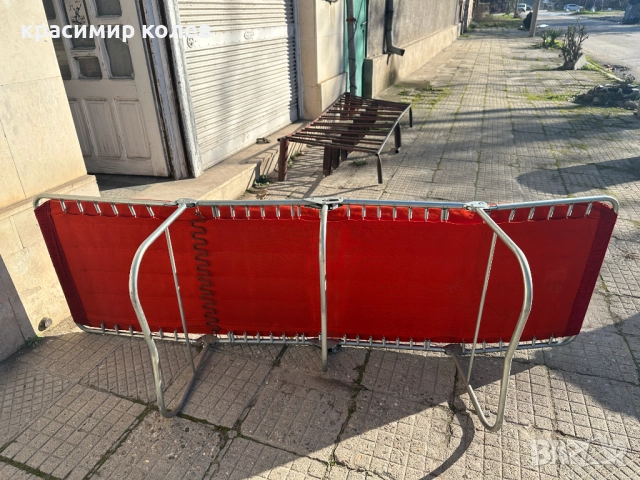  немски сгъваем шезлонг / походно легло тип „къмпинг“ с метална рамка и мек матрак, снимка 10 - Къмпинг мебели - 52914947