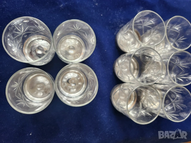 кристални чашки с метално дъно ( посребрен мелхиор ), обем към 60 мл, нови, 6 + 4 броя, снимка 5 - Чаши - 53475688