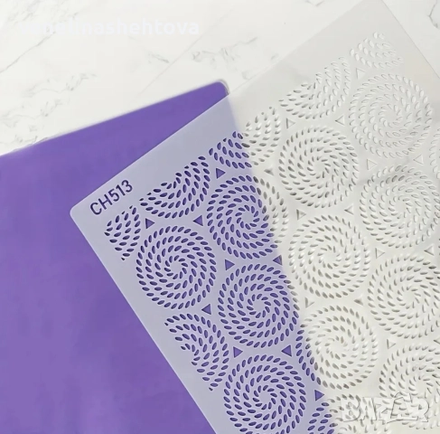 Шаблон стенсил кръгове малки триъгълници за декорация на торта кекс скрапбукинг дърво , снимка 4 - Други - 52575471