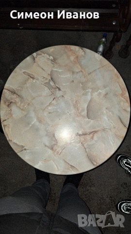 Мраморна маса от ковано желязо, снимка 3 - Маси - 53350275