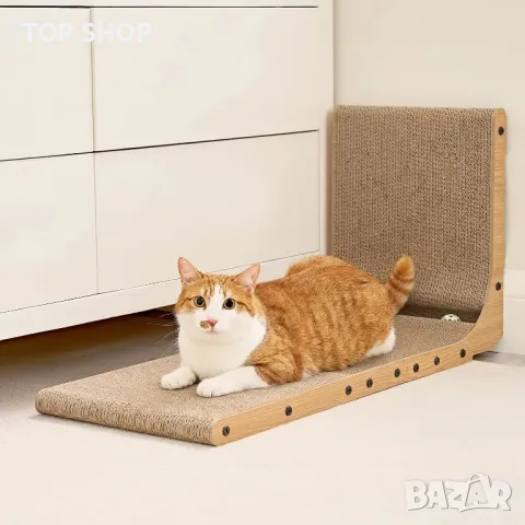 EHEYCIGA Дъска за драскане на котки, 81 см L-образна вертикална с играчка топка, XL, снимка 6 - За котки - 49866399