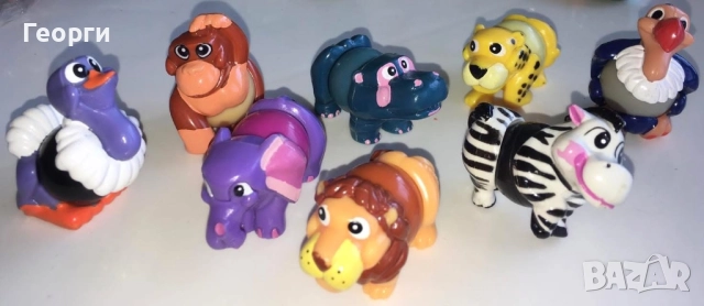 Kinder Surprise Ball Animals (1994) фигурки с африкански животни с топчета по средата от Италия