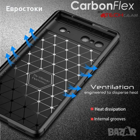 Калъф TECHGEAR Pixel 7 [Калъф CarbonFlex] с 2 протектора за екрана. Гъвкав, мек, снимка 8 - Калъфи, кейсове - 49263295