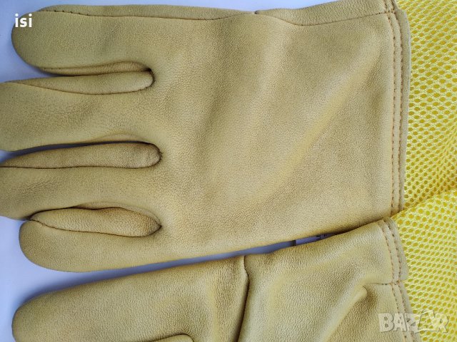 Пчеларски ръкавици естествена телешка кожа с мрежа на ръкавелите-пчеларски инвентар, снимка 5 - За пчели - 27587636