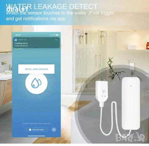 ONENUO Tuya Смарт Zigbee Сензор за изтичане на вода Детектор за течове и наводнения , снимка 6 - Друга електроника - 51016809