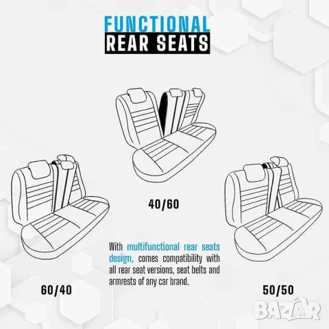 Тапицерия OTOM за седалки Premium PRM101 Черно, снимка 6 - Аксесоари и консумативи - 49930046