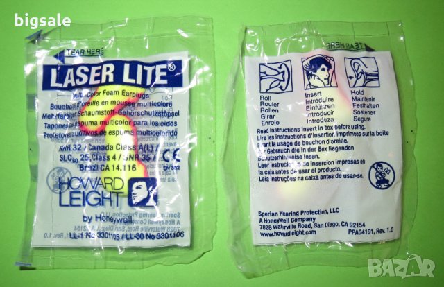 Нови тапи за уши Laser Lite Howard Leight / Honeywell earplugs, снимка 3 - Други - 28517001