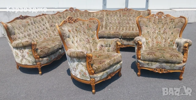 Голяма Холна Гарнитура Рококо, снимка 2 - Дивани и мека мебел - 50720610