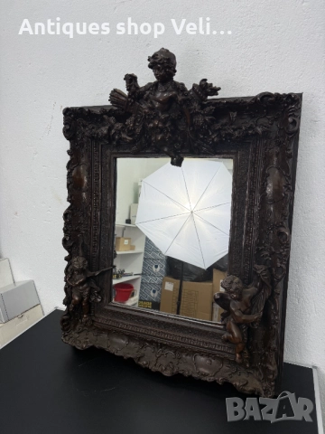 Красиво орнаментирано огледало за стена №7588 , снимка 5 - Антикварни и старинни предмети - 52321344