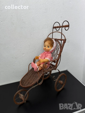 Стара детска количка за кукли 19в. №7574, снимка 3 - Антикварни и старинни предмети - 52300280