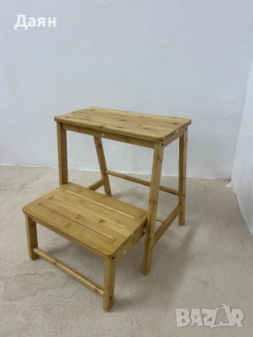 Сгъваема бамбукова табуретка, стълба с 2 стъпала COSTWAY, снимка 8 - Други стоки за дома - 53163661