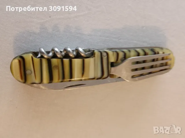 Старо   колекционерско туристическо ножче многоцветен седеф- 9 см във перфектно състояние , снимка 8 - Ножове - 50127150