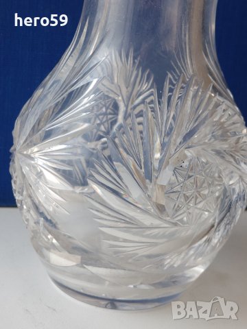 Стара кристална ваза със сребърна гривна., снимка 7 - Вази - 40838209