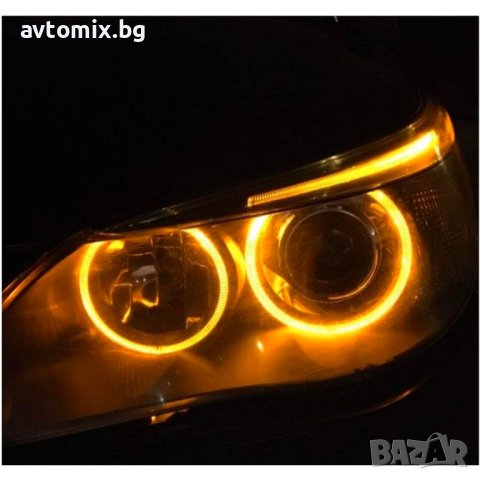 LED крушки ангелски очи за BMW, 12V-24V, с Canbus без грешки, жълти, снимка 2 - Аксесоари и консумативи - 43575207