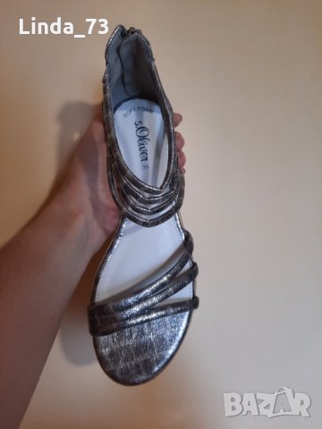 Дам.сандали-"s.Oliver"/изк.кожа/-№39-цвят-сребристи.Закупени от Германия., снимка 2 - Сандали - 33125469