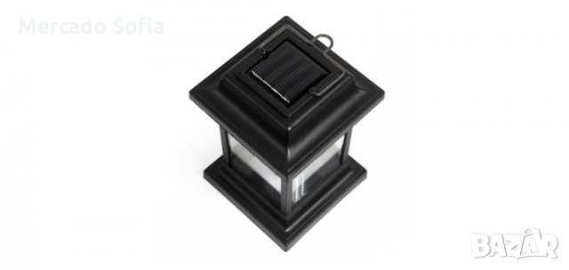 Соларен фенер за маса, черен, снимка 3 - Декорация за дома - 32632345