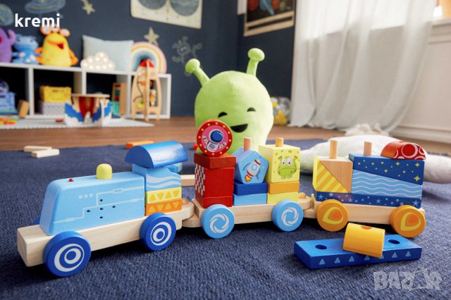 НОВИ! Дървен дидактически влак 57 см локомотив със звук и светлина, снимка 5 - Образователни игри - 29048643
