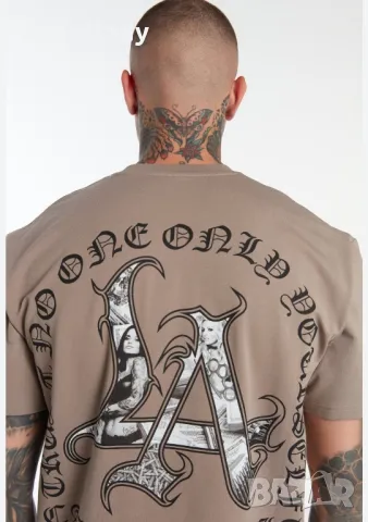 Мъжка памучна тениска с принт