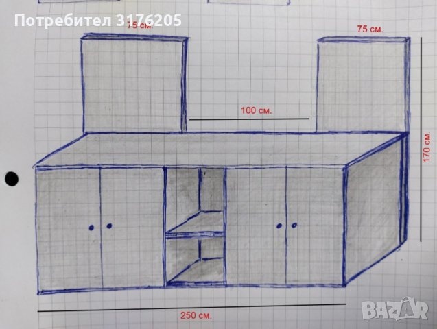 Щанд заграден от 4 страни / Киоск - 2,5 / 2,2 м., снимка 8 - Стелажи и щандове - 39638892