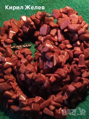 РАЗКОШНА СКЪПОЦЕННА ОГЪРЛИЦА РЕТРО СТИЛ КОЛИЕ НАТУРАЛЕН АВАНТЮРИН РЪЧНО НИЗАНИ КАМЪЧЕТА 34718, снимка 12 - Колиета, медальони, синджири - 39201129