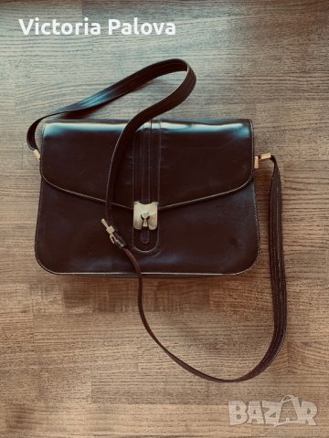 Стилна vintage чанта ALMADA  цвят тъмен шоколад, снимка 11 - Чанти - 37627048