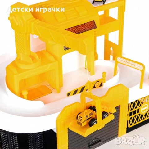 Детски гараж Parking с повдигащ кран, с превозни средства, с автомивка, снимка 9 - Коли, камиони, мотори, писти - 53101863