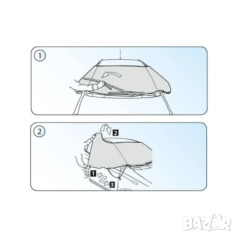Черен сенник Kegel за автомобили 110х135-146см, снимка 3 - Аксесоари и консумативи - 51016206