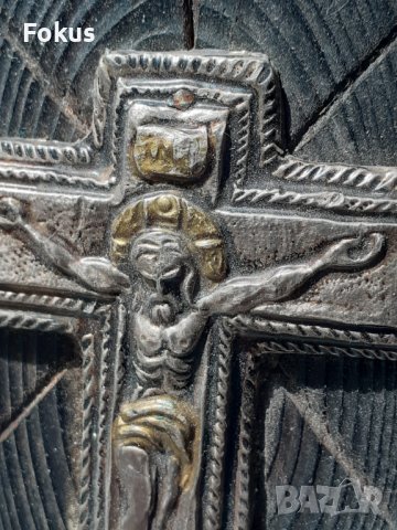 Възрожденски сребърен кръст с позлата на дърво, снимка 3 - Антикварни и старинни предмети - 36854645