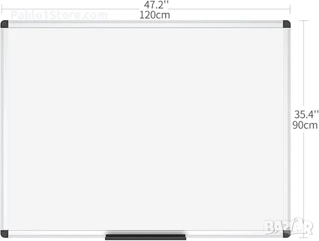 VIZ-PRO магнитна дъска за писане/изтриване с маркер, 120 x 90 см, сребърен алуминиев框, снимка 3 - Други стоки за дома - 49288797