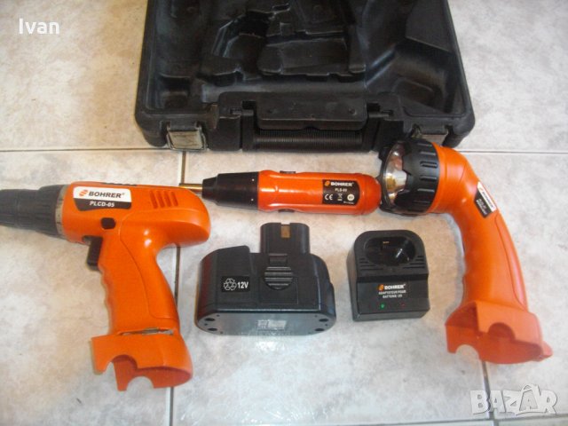 3 в 1 -Немски 12 Волта-Комплект-Винтоверт-Прожектор-Отвертка-Бльохлер-Отличен-Bohler PLD05, снимка 13 - Винтоверти - 33249238