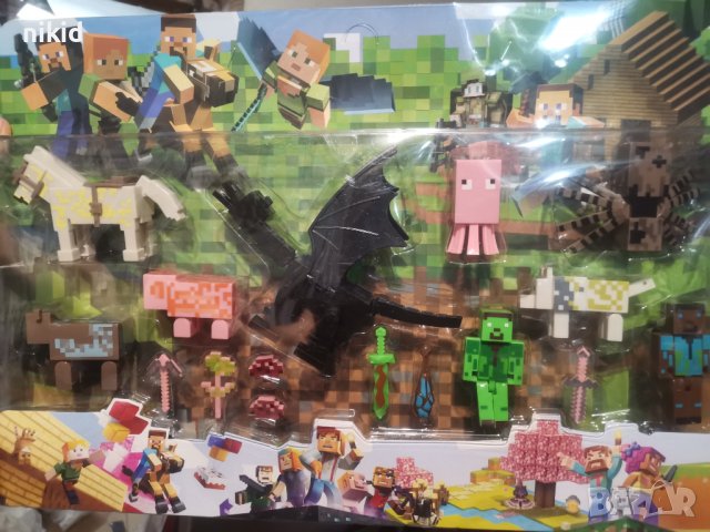 Minecraft Майнкрафт със Змей голям сет пластмасови фигурки за игра и украса на торта играчки, снимка 6 - Фигурки - 34006014