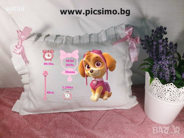 Декоративна възглавничка бебешка/детска визитка, снимка 11 - Спално бельо и завивки - 32646391