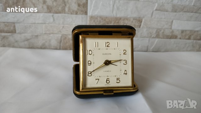 Стар туристически часовник / Будилник - EUROPA  2 Jewels - Made in Germany - 1970г., снимка 1 - Антикварни и старинни предмети - 34893289