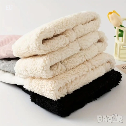 детски плътни чорапогащи с подплата от пух 